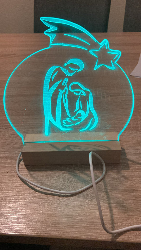 Acryl Weihnachtskrippe mit LED Beleuchtung